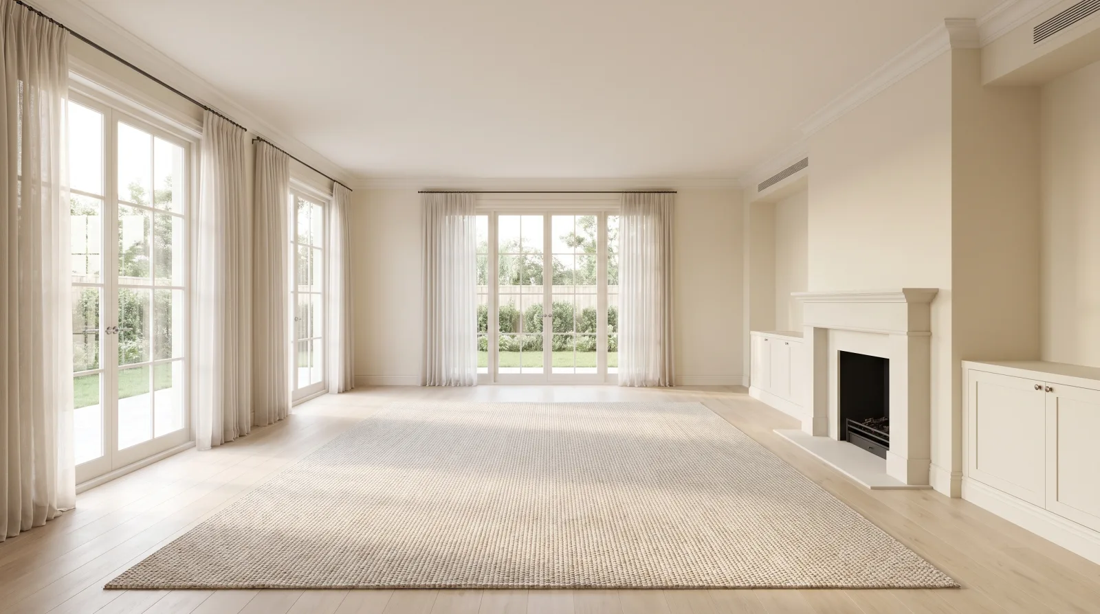 An empty, bright room representing a simple decision-making space for weighing estate sale options