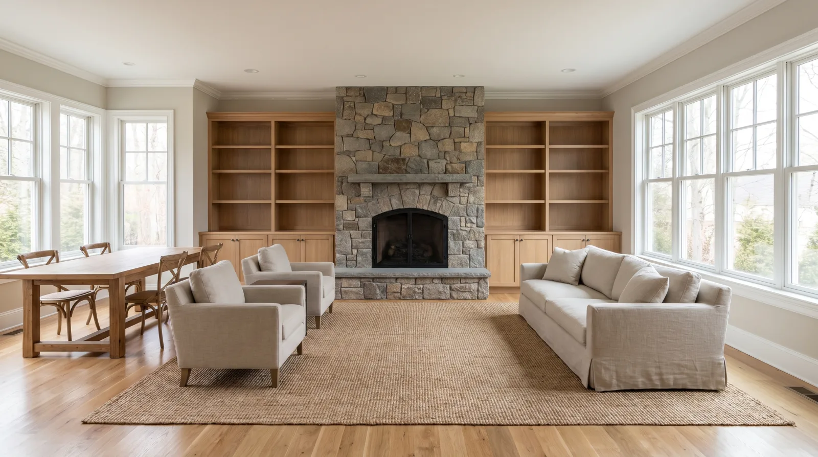 An empty, quiet room set up as a calm planning space for fiduciary paperwork-free discussion